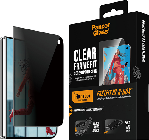 PanzerGlass Privacy Sub Screen Pro UWF Fastfit in-a-box - Clear - iPhone Duo