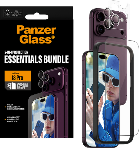 PanzerGlass 2-in-1 Essentials Bundle - Clear - voor iPhone 18 Pro