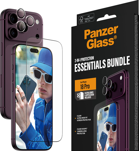 PanzerGlass 2-in-1 Essentials Bundle - Clear - voor iPhone 18 Pro