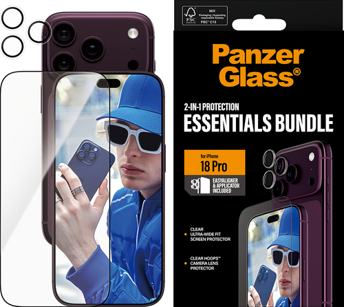 PanzerGlass 2-in-1 Essentials Bundle - Clear - voor iPhone 18 Pro