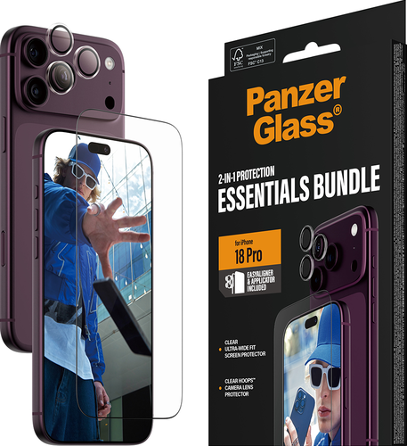 PanzerGlass 2-in-1 Essentials Bundle - Clear - voor iPhone 18 Pro Max