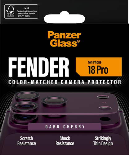 PanzerGlass FENDER Camera Protector - Dark Cherry - iPhone 18 Pro