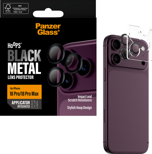 PanzerGlass Hoops Lens Protector - Zwart - iPhone 18 Pro/18 Pro Max