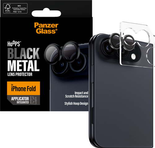 PanzerGlass Hoops Lens Protector - Zwart - iPhone Fold