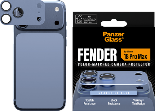 PanzerGlass FENDER Camera Protector - Blue - iPhone 18 Pro Max