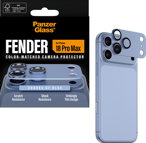 PanzerGlass FENDER Camera Protector - Blue - iPhone 18 Pro Max