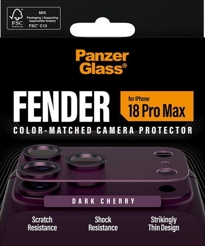 PanzerGlass FENDER Camera Protector - Dark Cherry - iPhone 18 Pro Max
