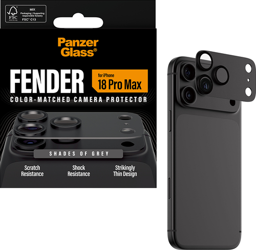 PanzerGlass FENDER Camera Protector - Grey - iPhone 18 Pro Max
