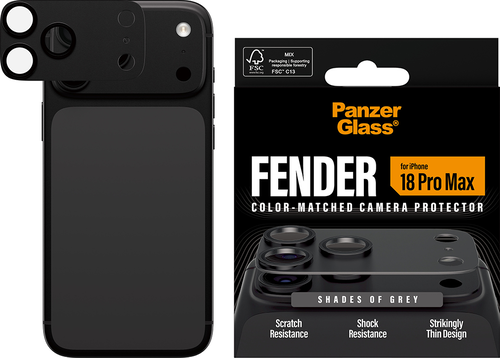 PanzerGlass FENDER Camera Protector - Grey - iPhone 18 Pro Max