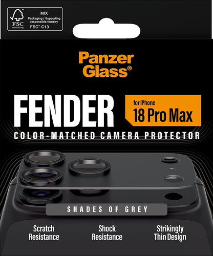 PanzerGlass FENDER Camera Protector - Grey - iPhone 18 Pro Max