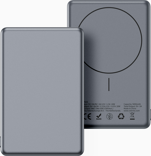 Valenta Powerbank MagSafe Ultra Slim 5.000 mAh - Dark Grey
