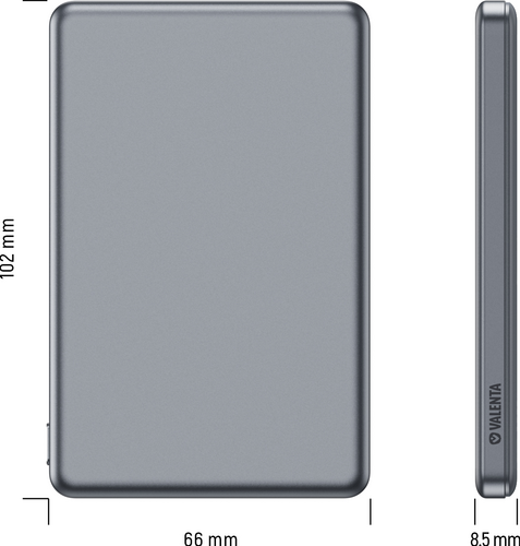 Valenta Powerbank MagSafe Ultra Slim 5.000 mAh - Dark Grey