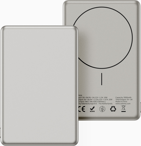 Valenta Powerbank MagSafe Ultra Slim 5.000 mAh - Titanium Natural
