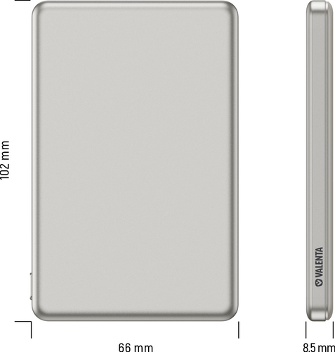 Valenta Powerbank MagSafe Ultra Slim 5.000 mAh - Titanium Natural