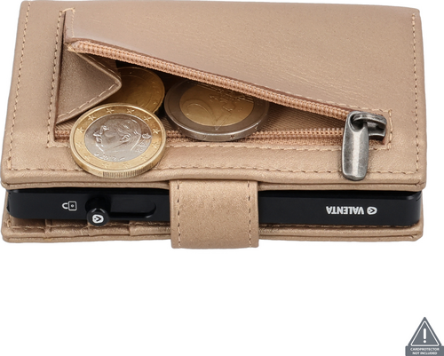 Valenta Card Wallet Leather MagSafe Luxe - Metallic Sand