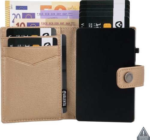 Valenta Card Wallet Leather MagSafe Luxe - Metallic Sand