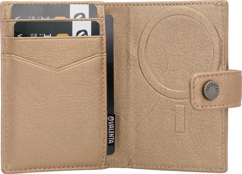 Valenta Card Wallet Leather MagSafe Luxe - Metallic Sand